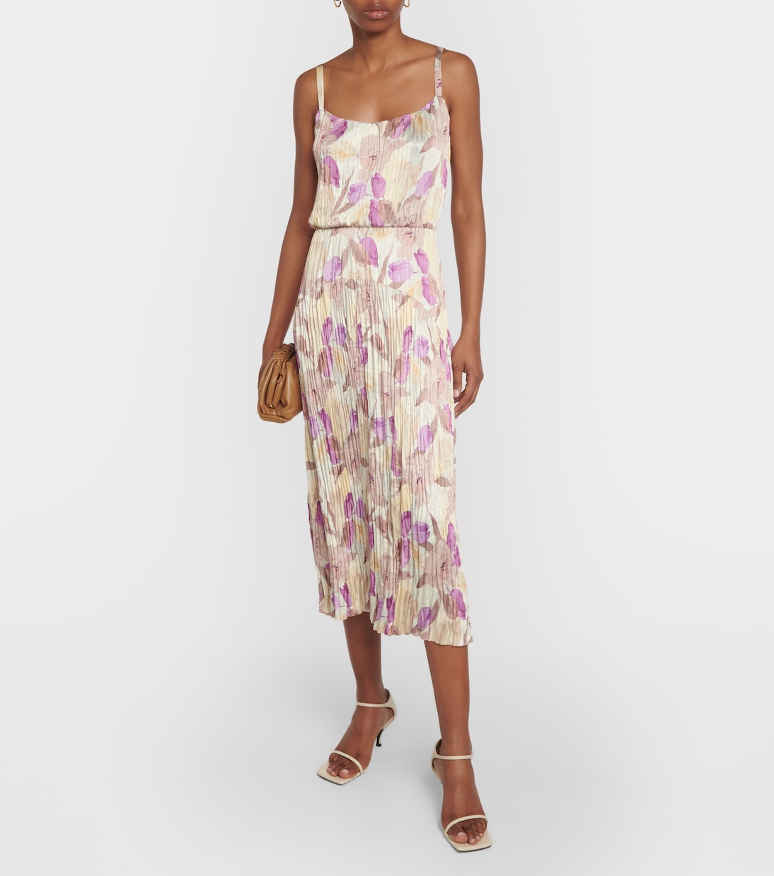 Floral pleated midi dress | Vince