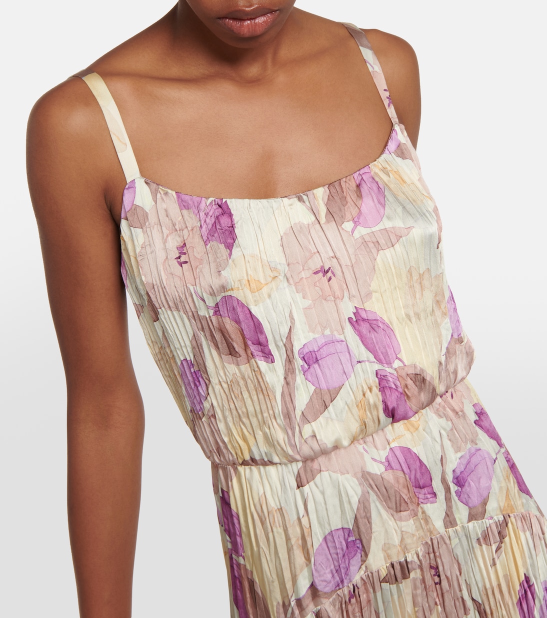 Floral pleated midi dress | Vince