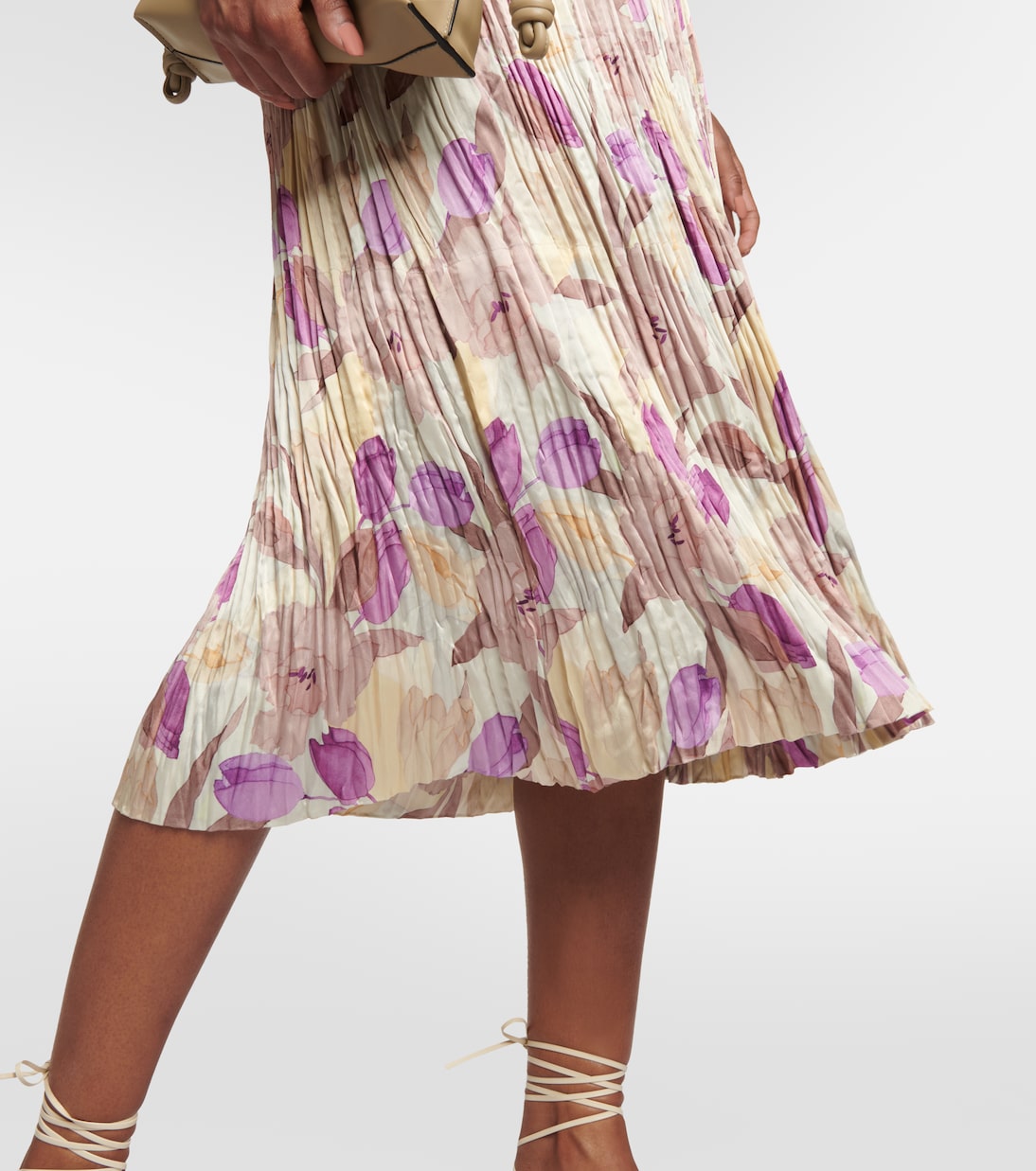 Floral pleated midi dress | Vince