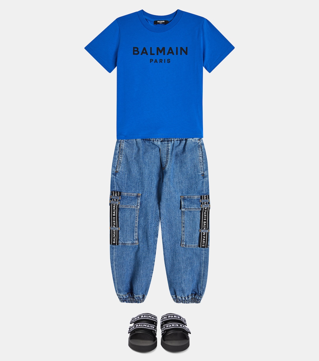 Camiseta en jersey de algodón con logo | Balmain Kids