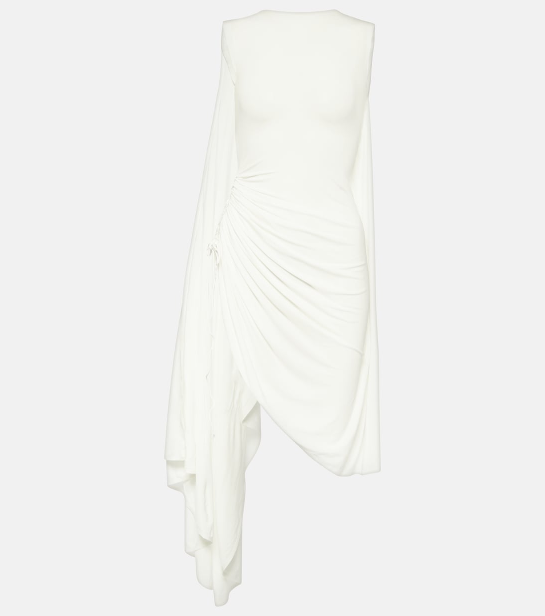 Vestido corto de punto con drapeado asimétrico estilo Alaïa para jóvenes