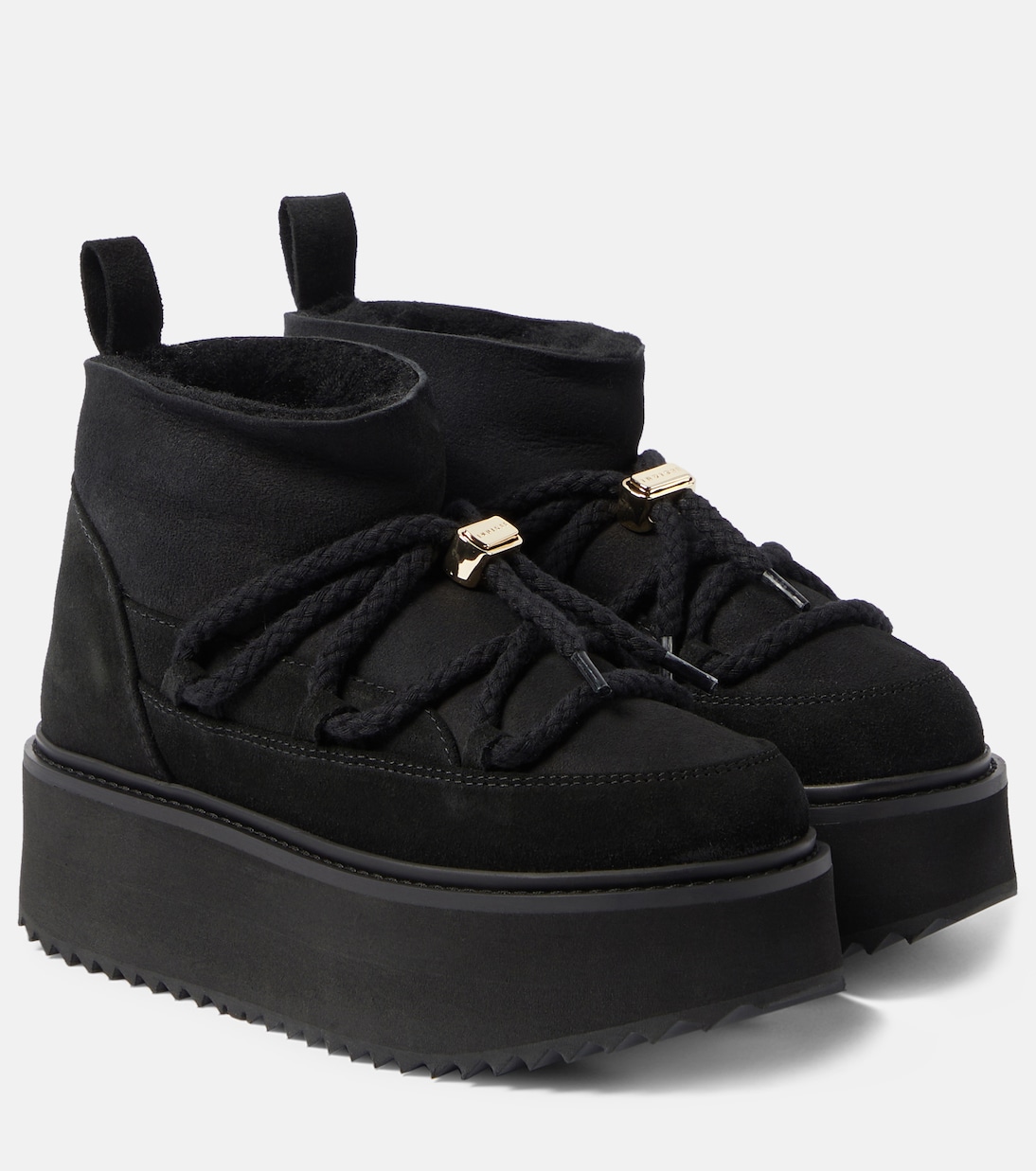 Shearling-trimmed leather ankle boots  | Inuikii