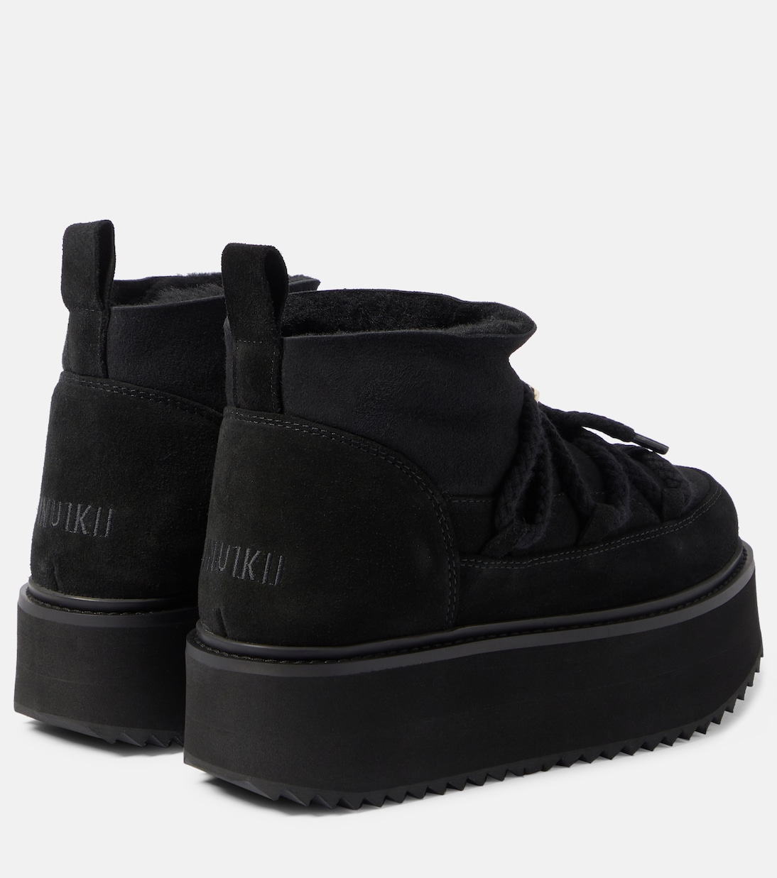 Shearling-trimmed leather ankle boots  | Inuikii