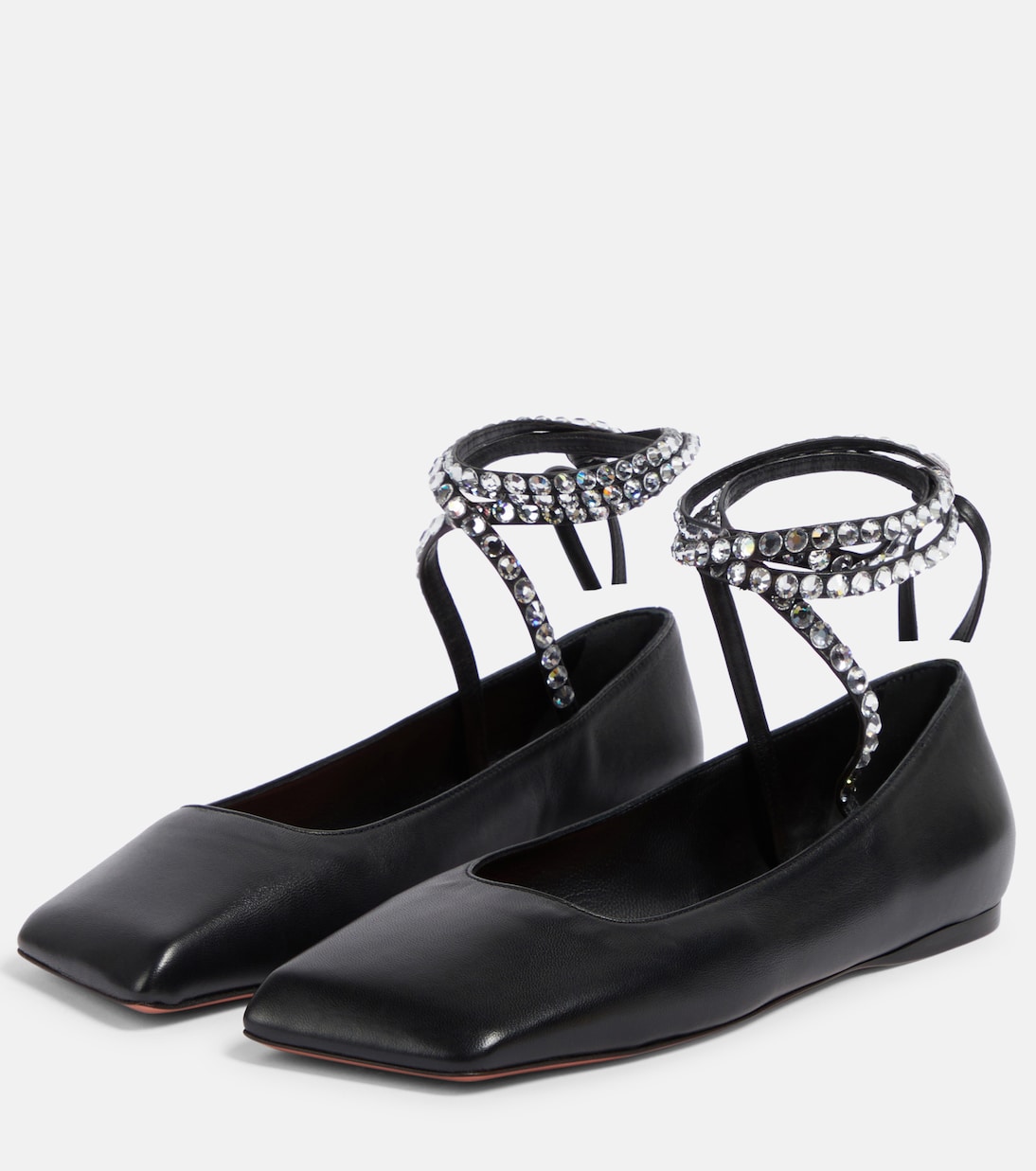 Ballerine Ane in pelle con cristalli | Amina Muaddi