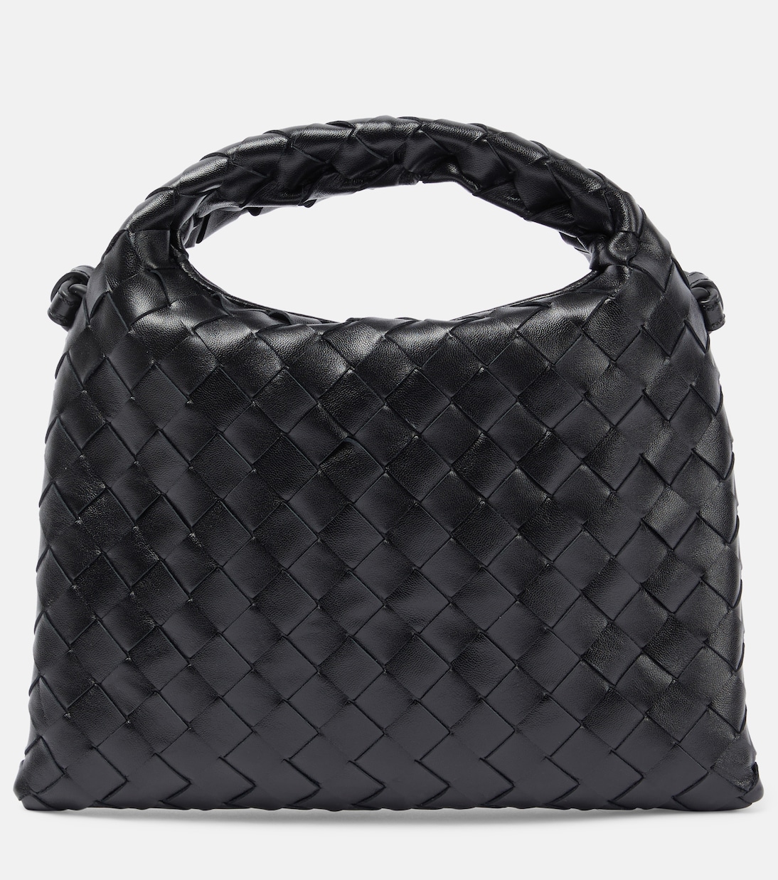 Hop Mini Intrecciato leather tote bag in black Bottega Veneta Mytheresa