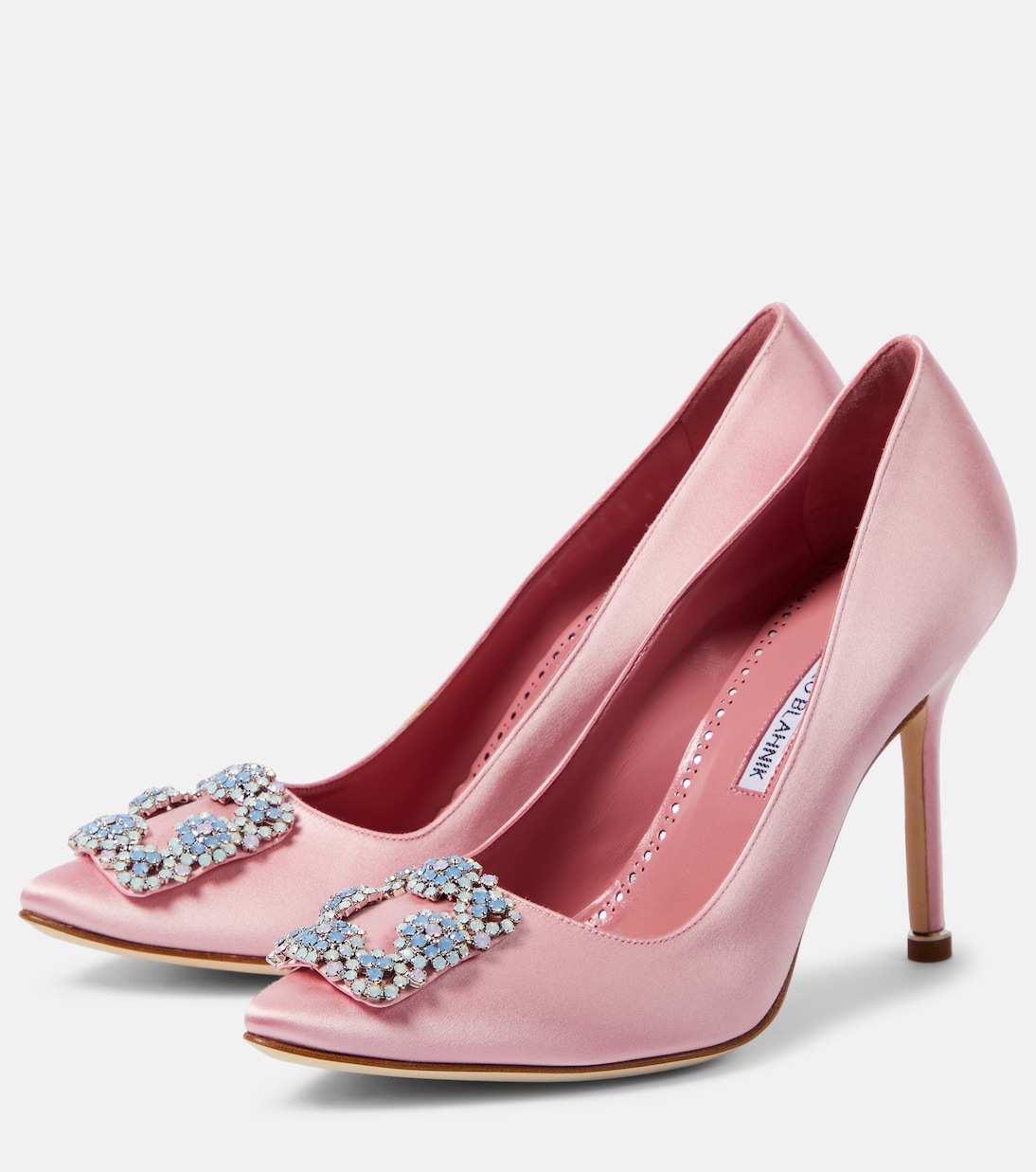 Hangisi 105 embellished satin pumps | Manolo Blahnik