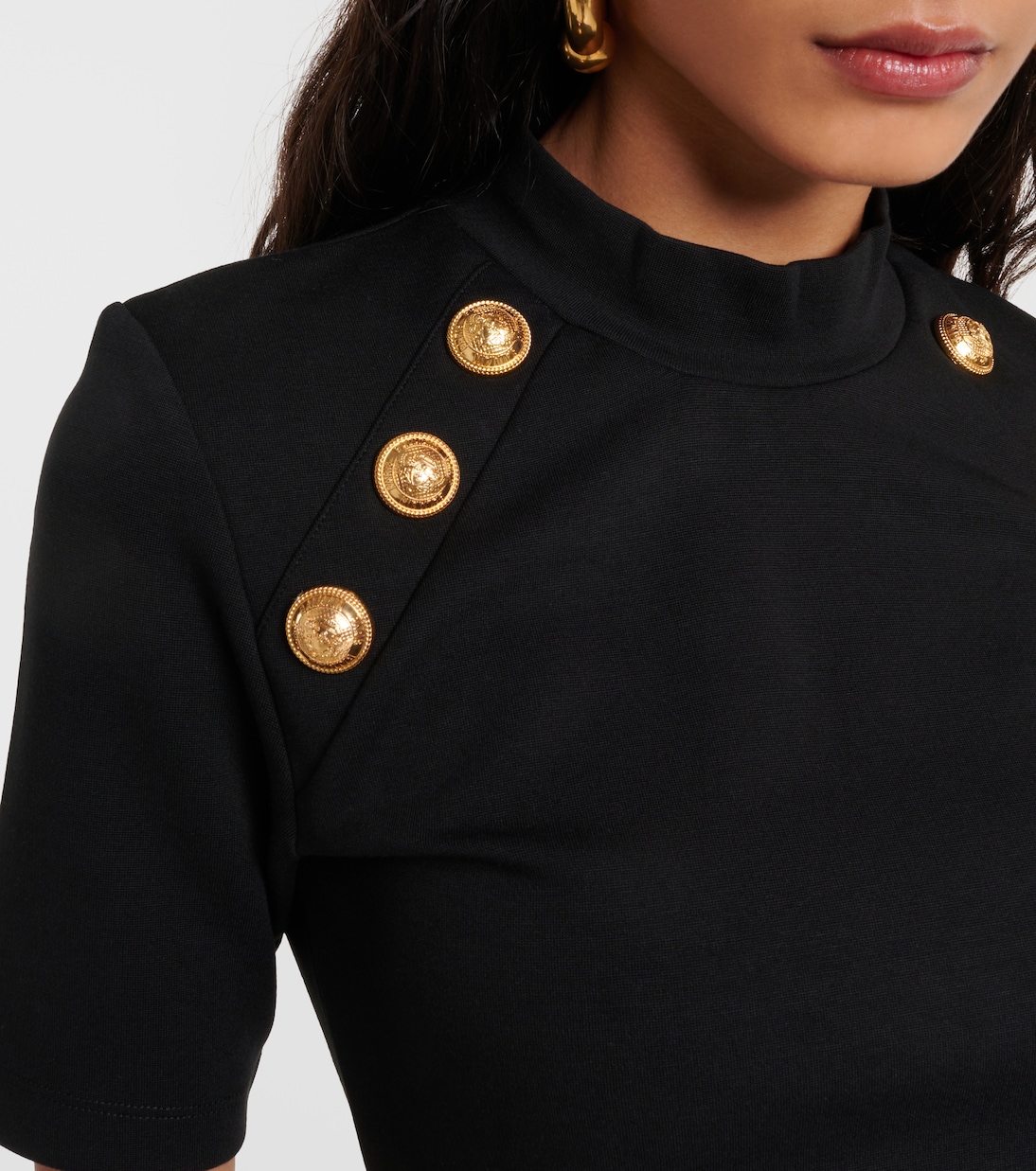 Camiseta de Jersey con Detalles de Lujo Balmain para Jóvenes