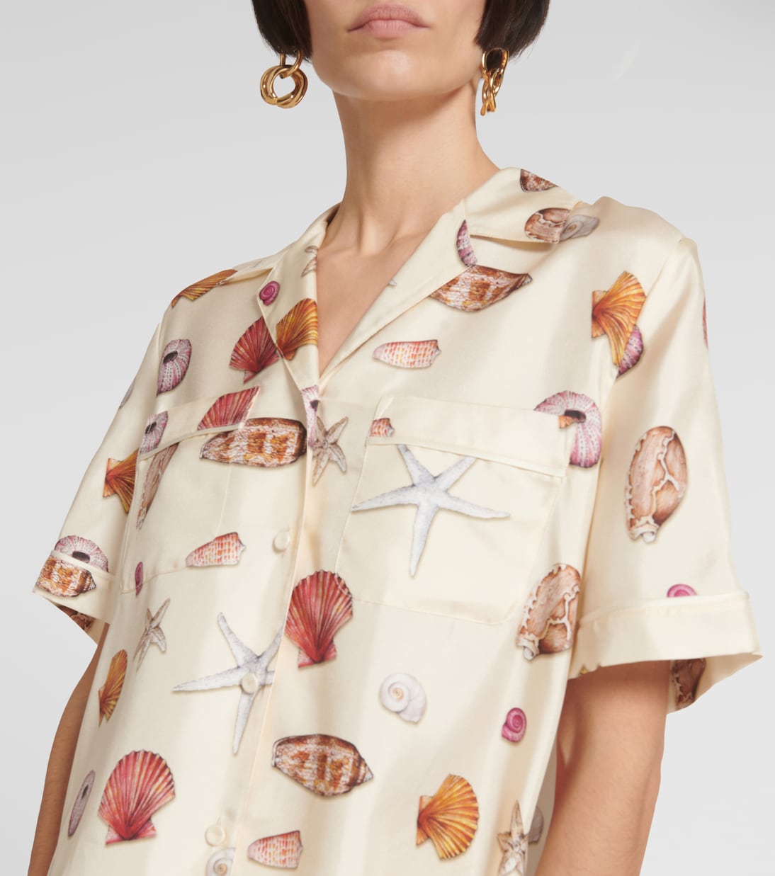 Bedrucktes Hemd aus Seiden-Twill | Chloé