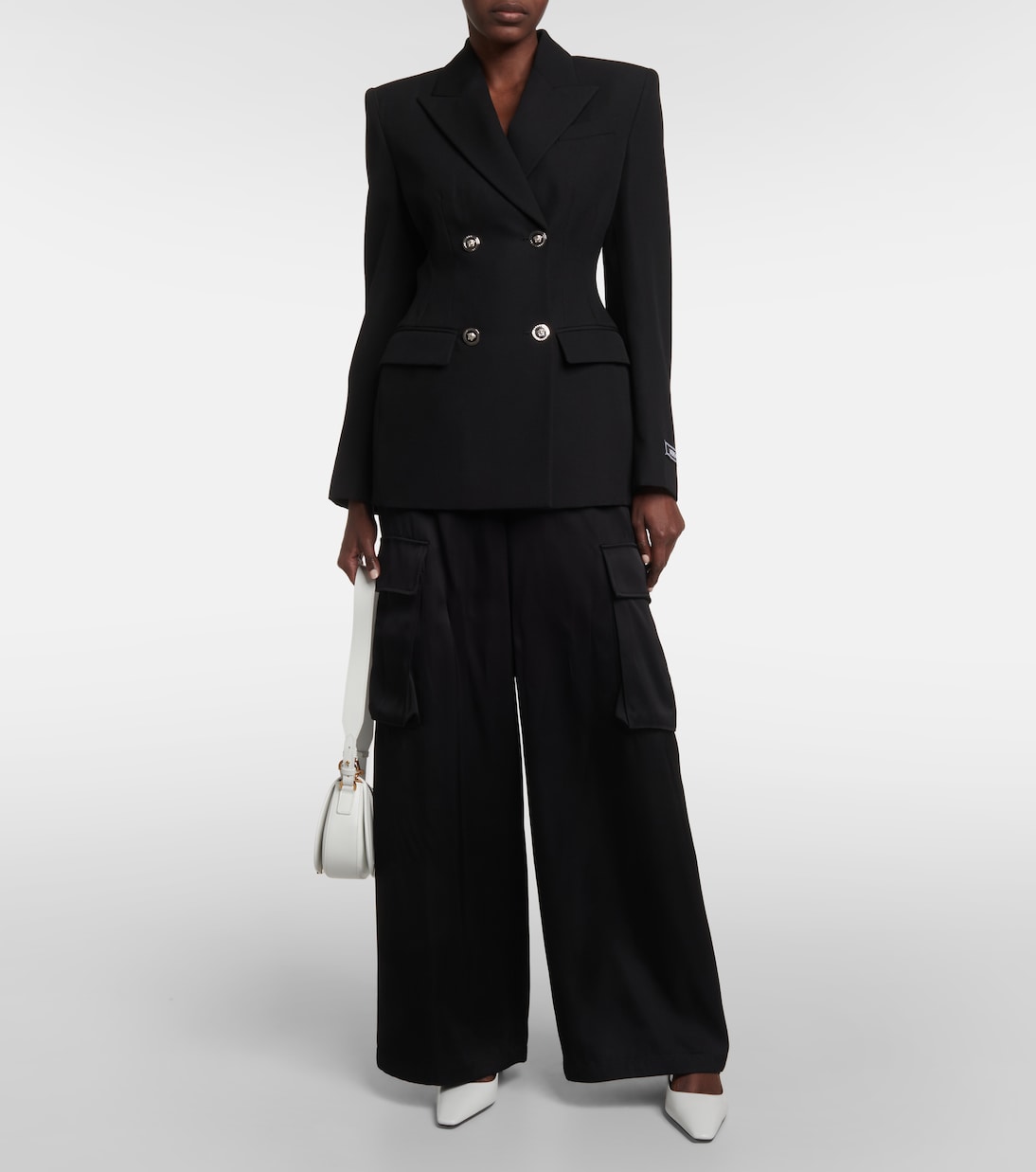 Medusa Biggie leather slingback pumps | Versace