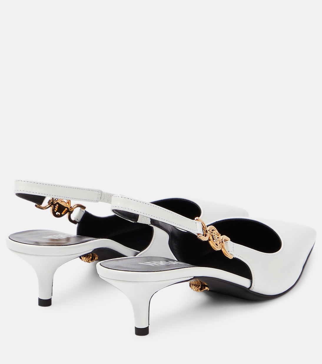 Medusa Biggie leather slingback pumps | Versace