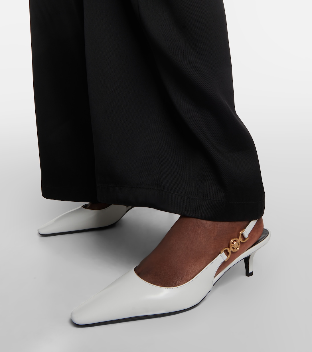 Medusa Biggie leather slingback pumps | Versace