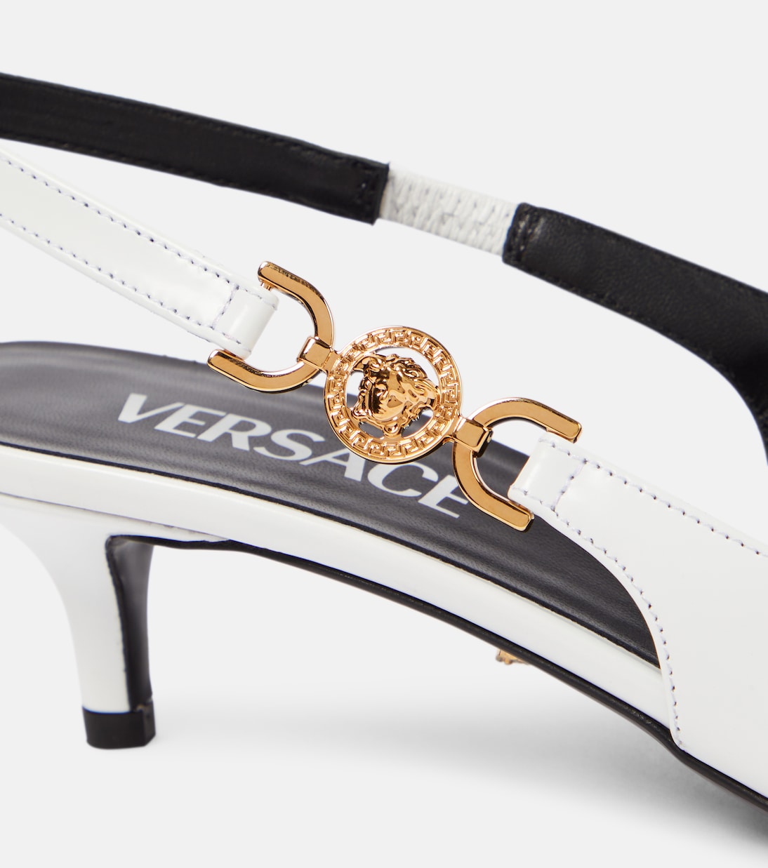 Medusa Biggie leather slingback pumps | Versace