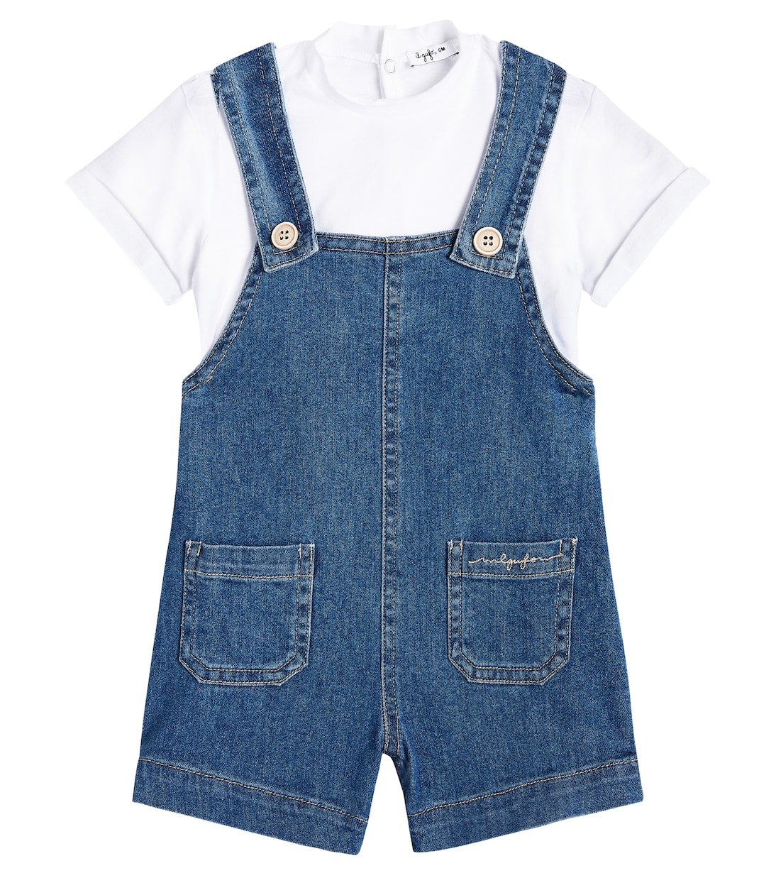 Bébé – Set t-shirt et salopette en coton mélangé | Il Gufo