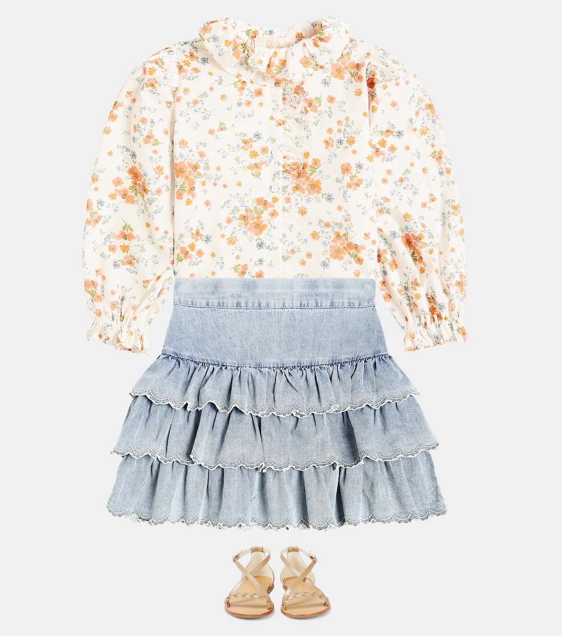 Bedruckte Bluse aus Baumwoll-Voile | Petite Amalie  