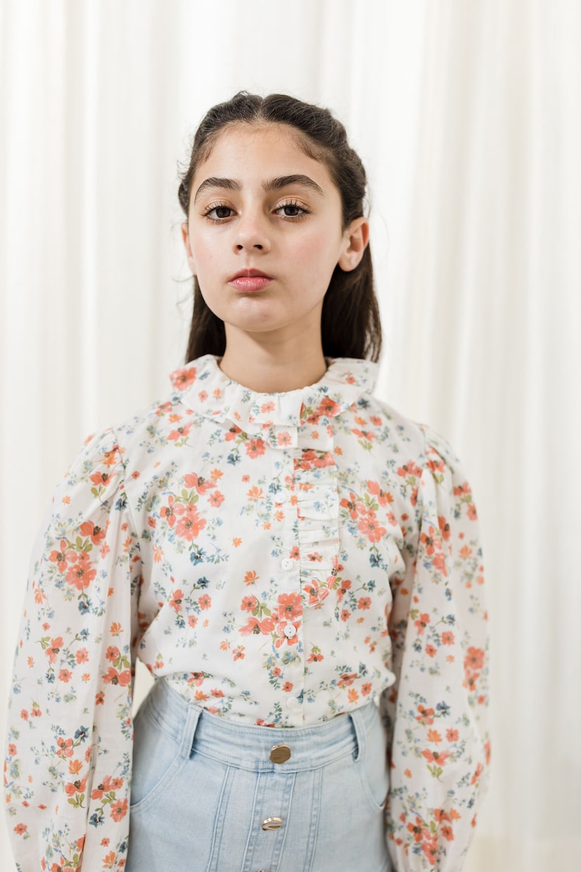 Bedruckte Bluse aus Baumwoll-Voile | Petite Amalie  