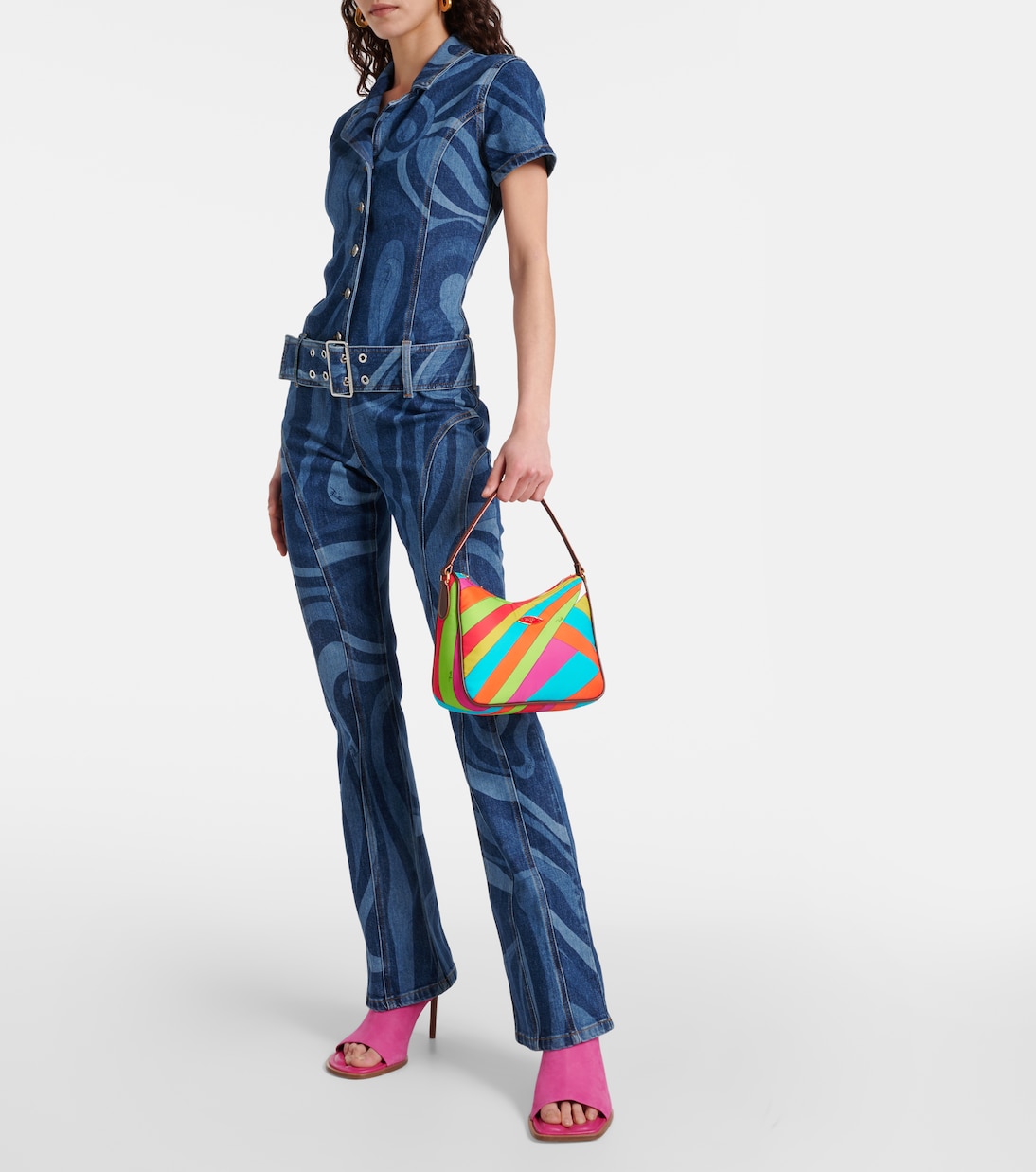 Borsa a spalla Iride Small con pelle | Pucci