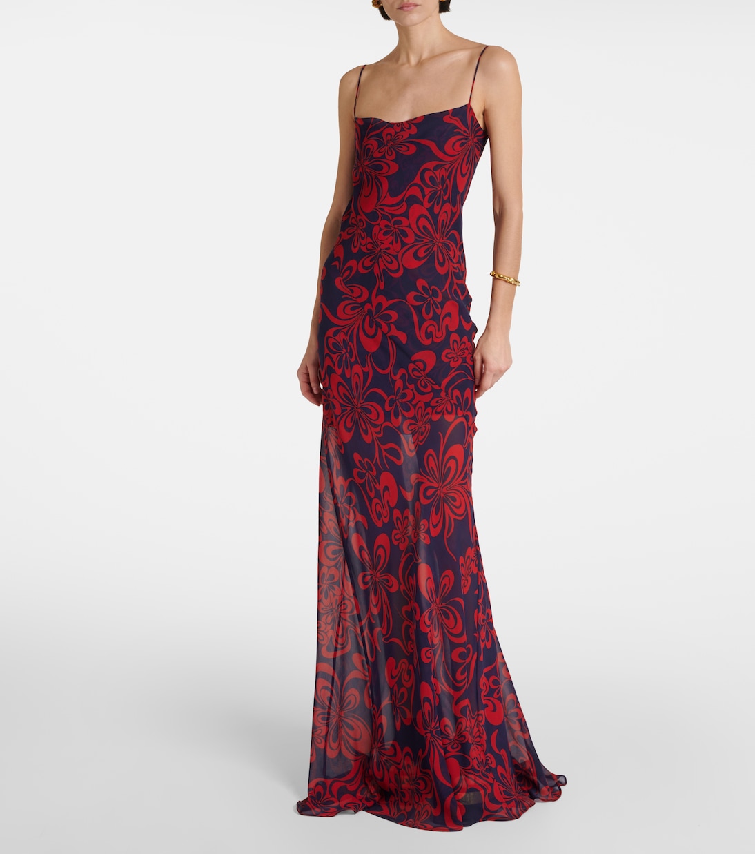 Printed silk georgette maxi dress  | Dries Van Noten