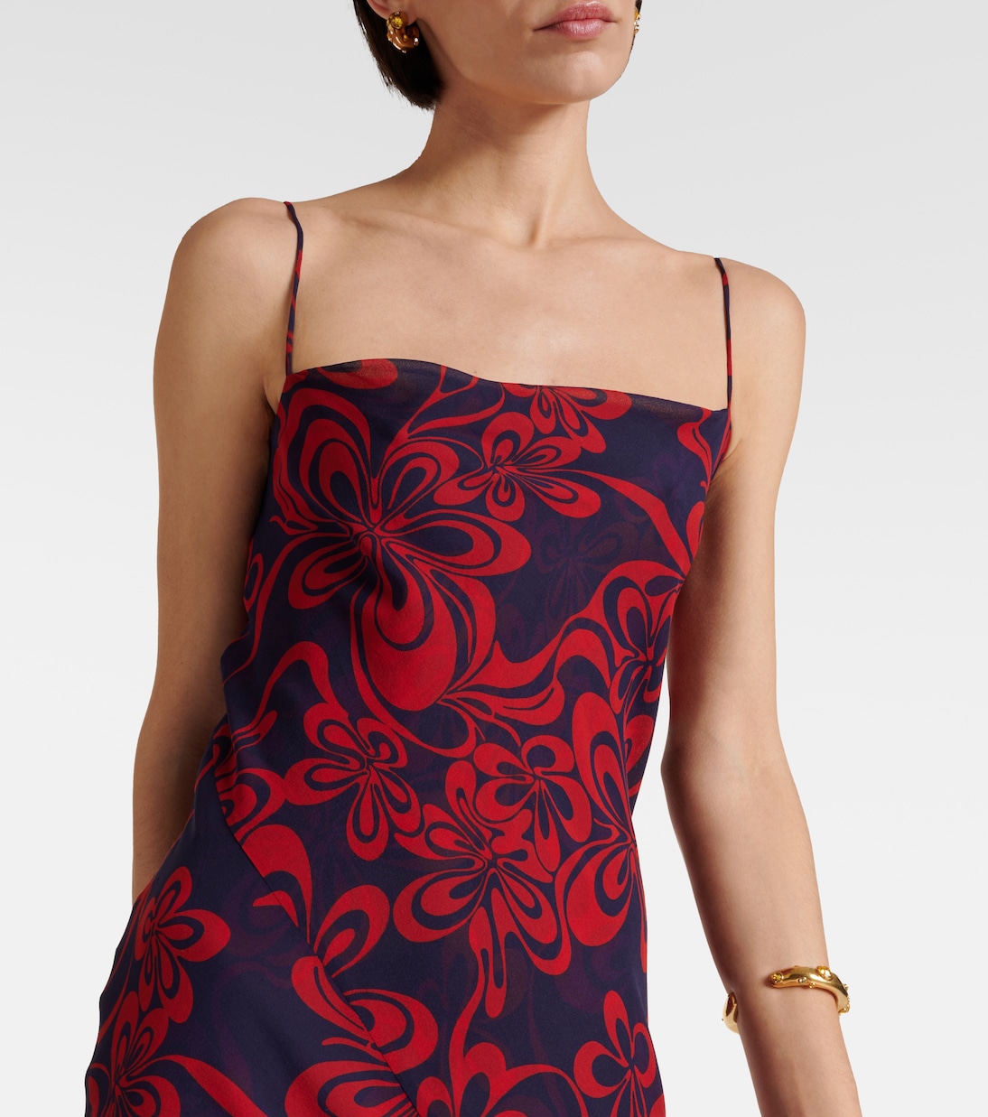 Printed silk georgette maxi dress  | Dries Van Noten