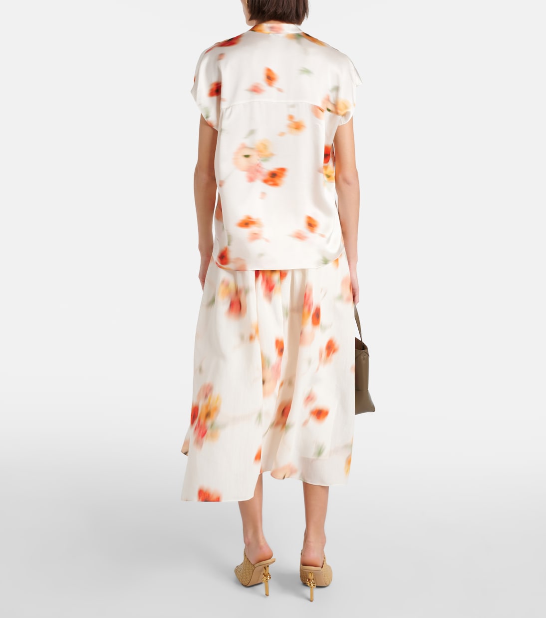 Blouse en satin de soie à fleurs | Vince
