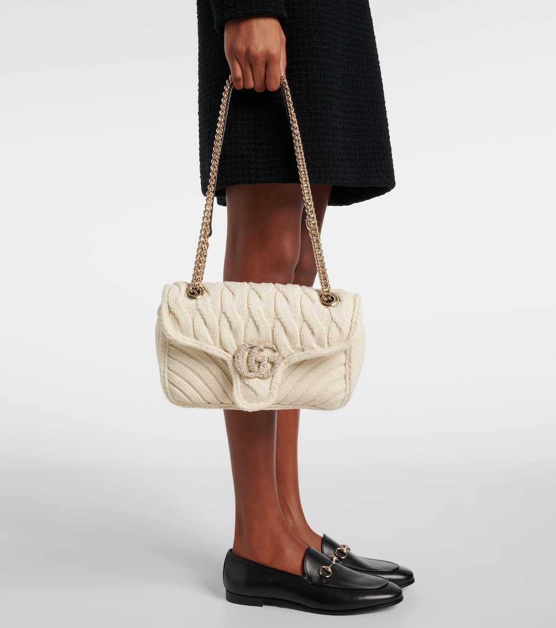 Borsa a spalla GG Marmont Small in maglia | Gucci