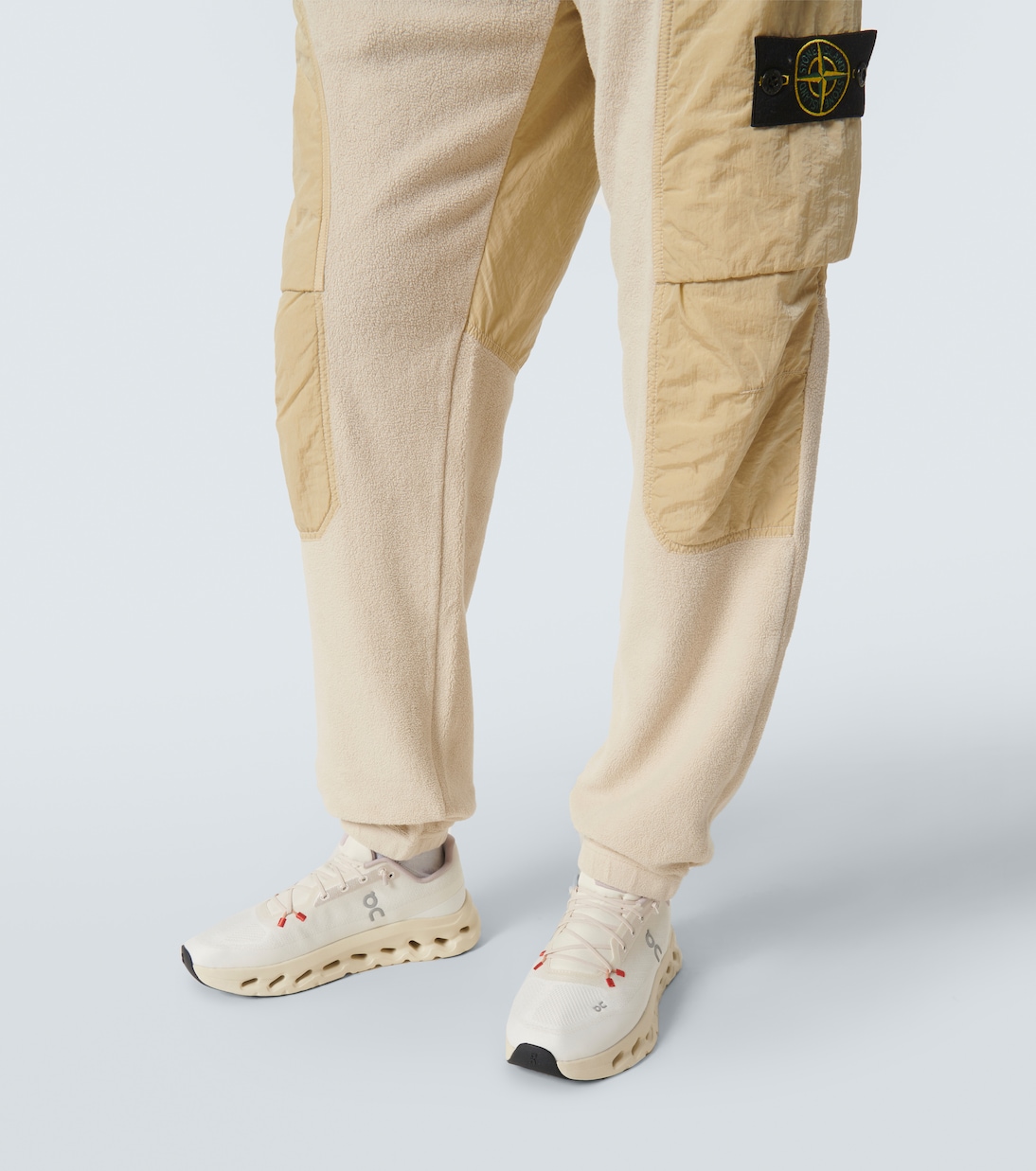 Compass cotton-blend fleece cargo sweatpants | Stone Island