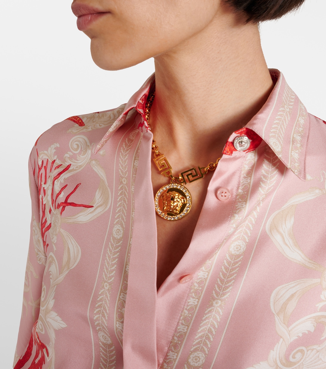 Camicia Barocco Sea in twill di seta | Versace