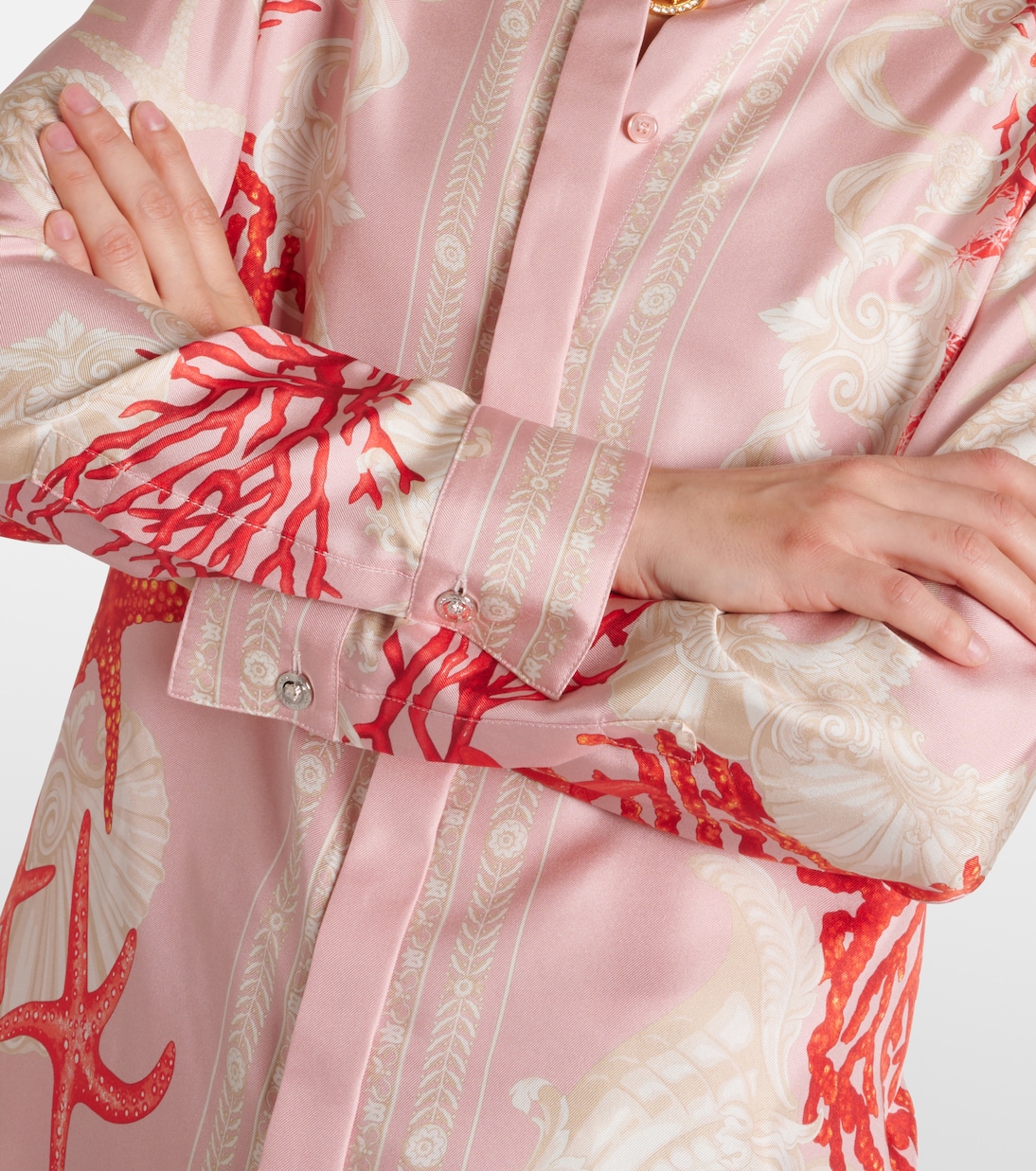 Camicia Barocco Sea in twill di seta | Versace