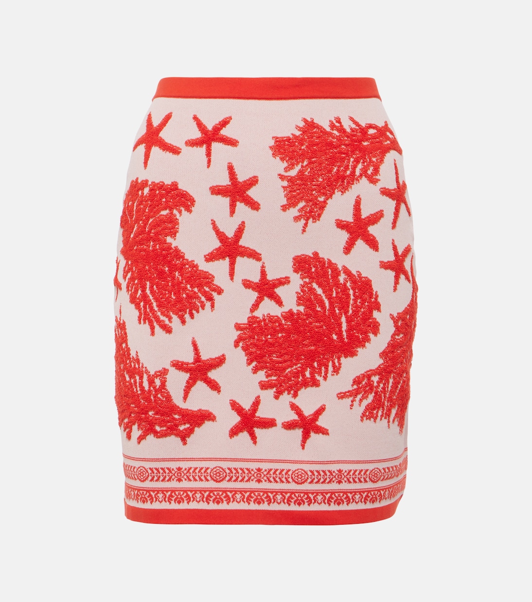 Mini-jupe en jacquard de coton mélangé | Versace
