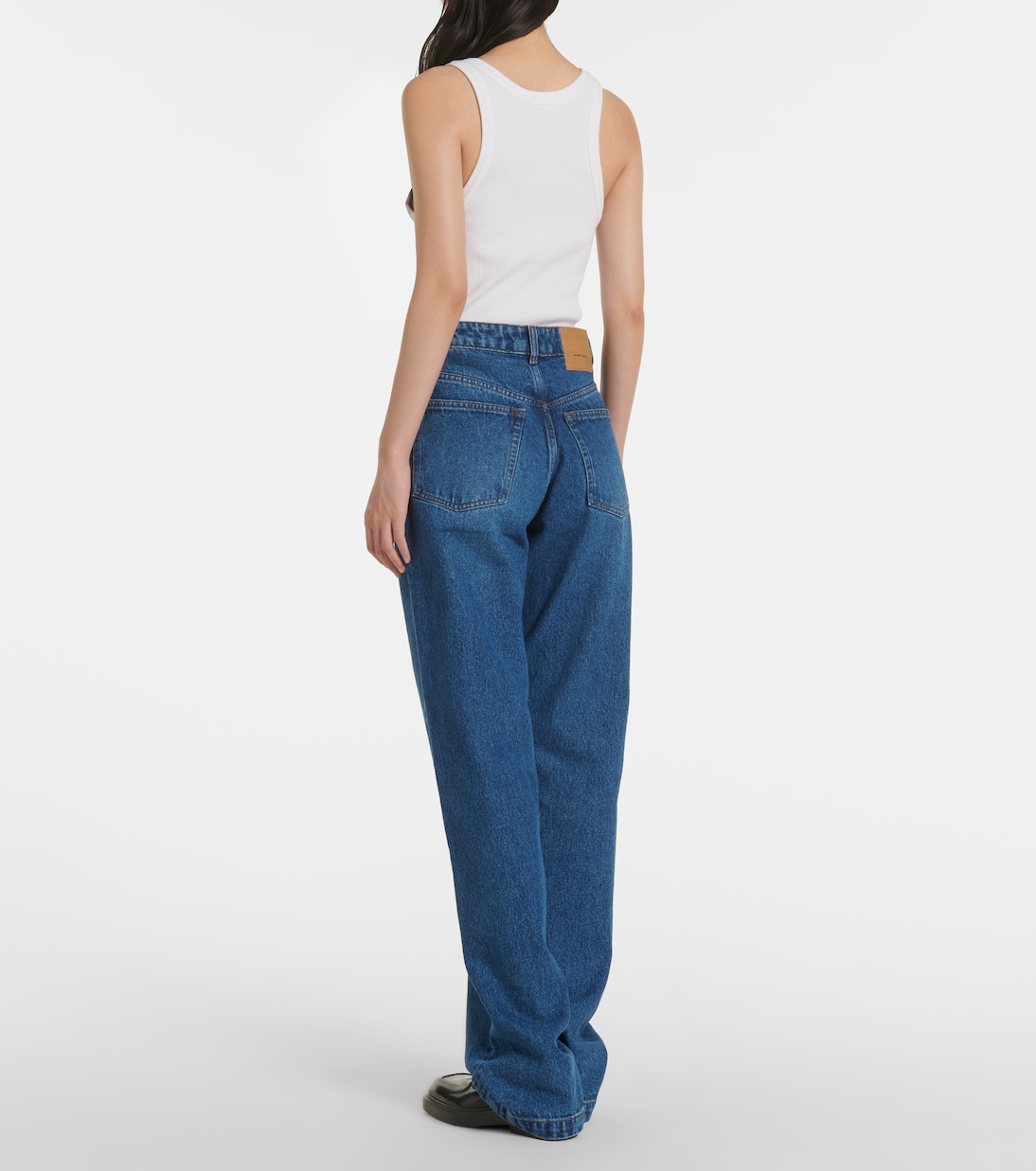Jeans a gamba larga e vita media | Ami Paris