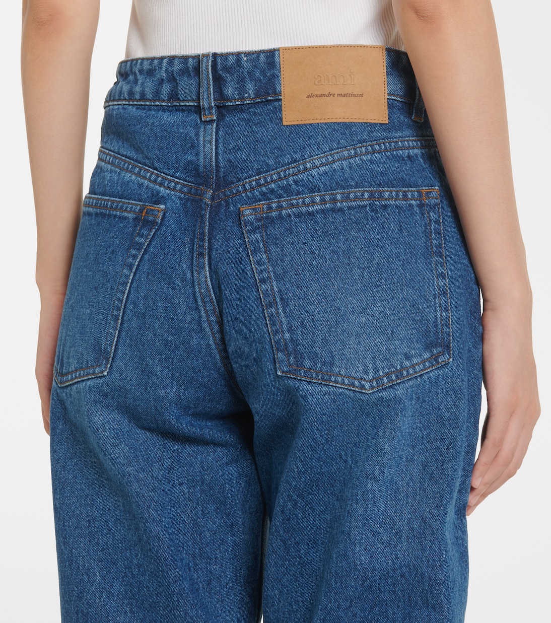Jeans a gamba larga e vita media | Ami Paris