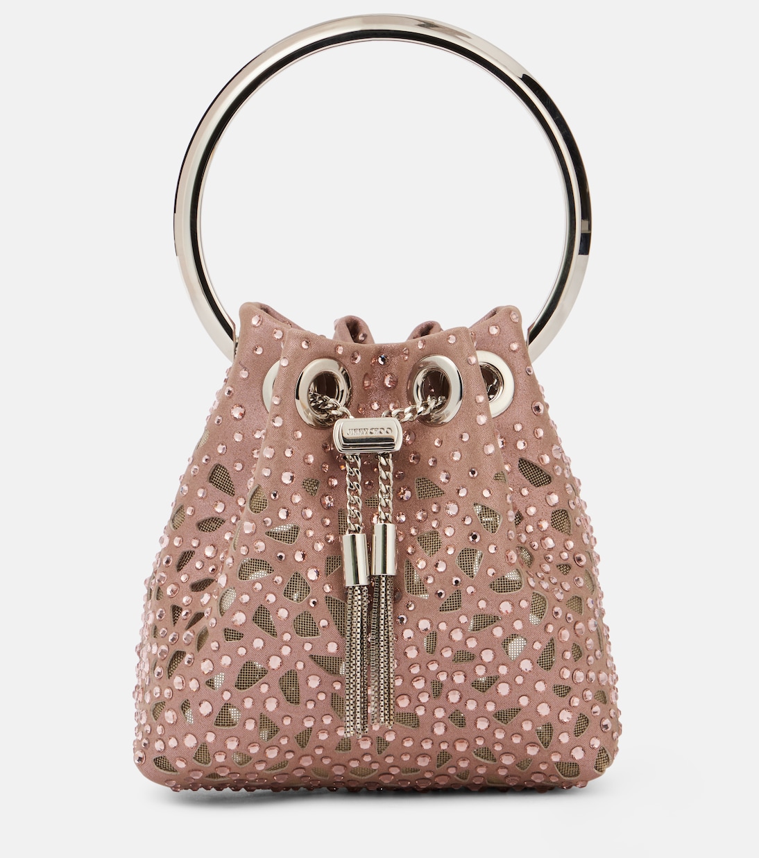 Sac seau Bon Bon Micro en daim | Jimmy Choo