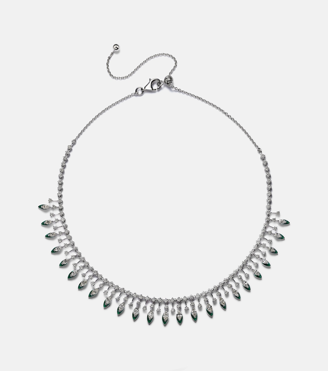 Chocker Drop in oro 18kt con diamanti e smalto | Kamyen