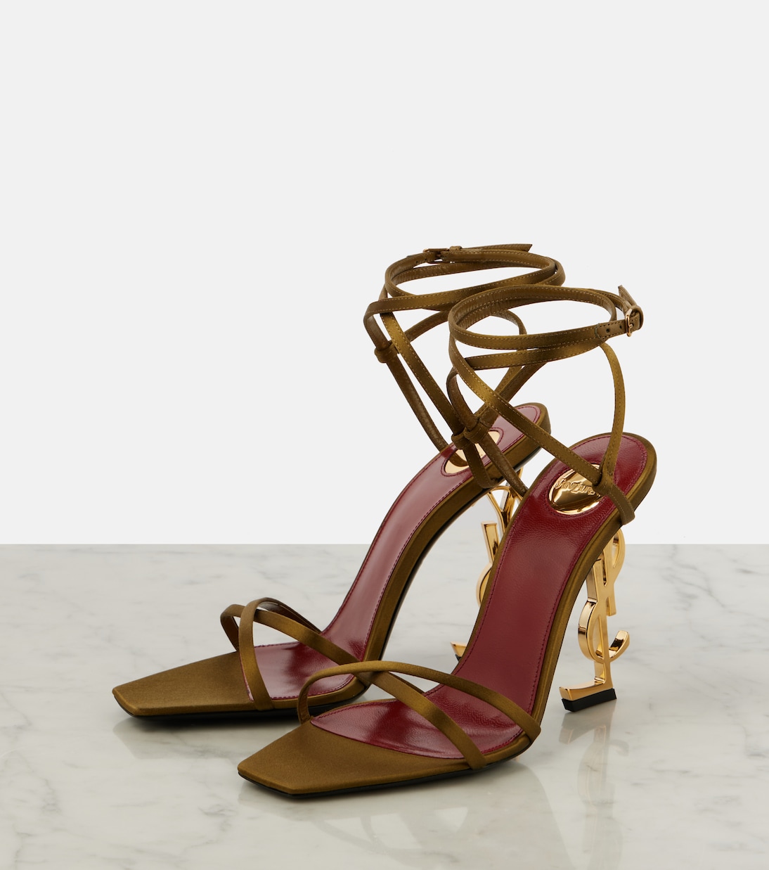 Sandales Opyum 110 en crêpe de satin | Saint Laurent