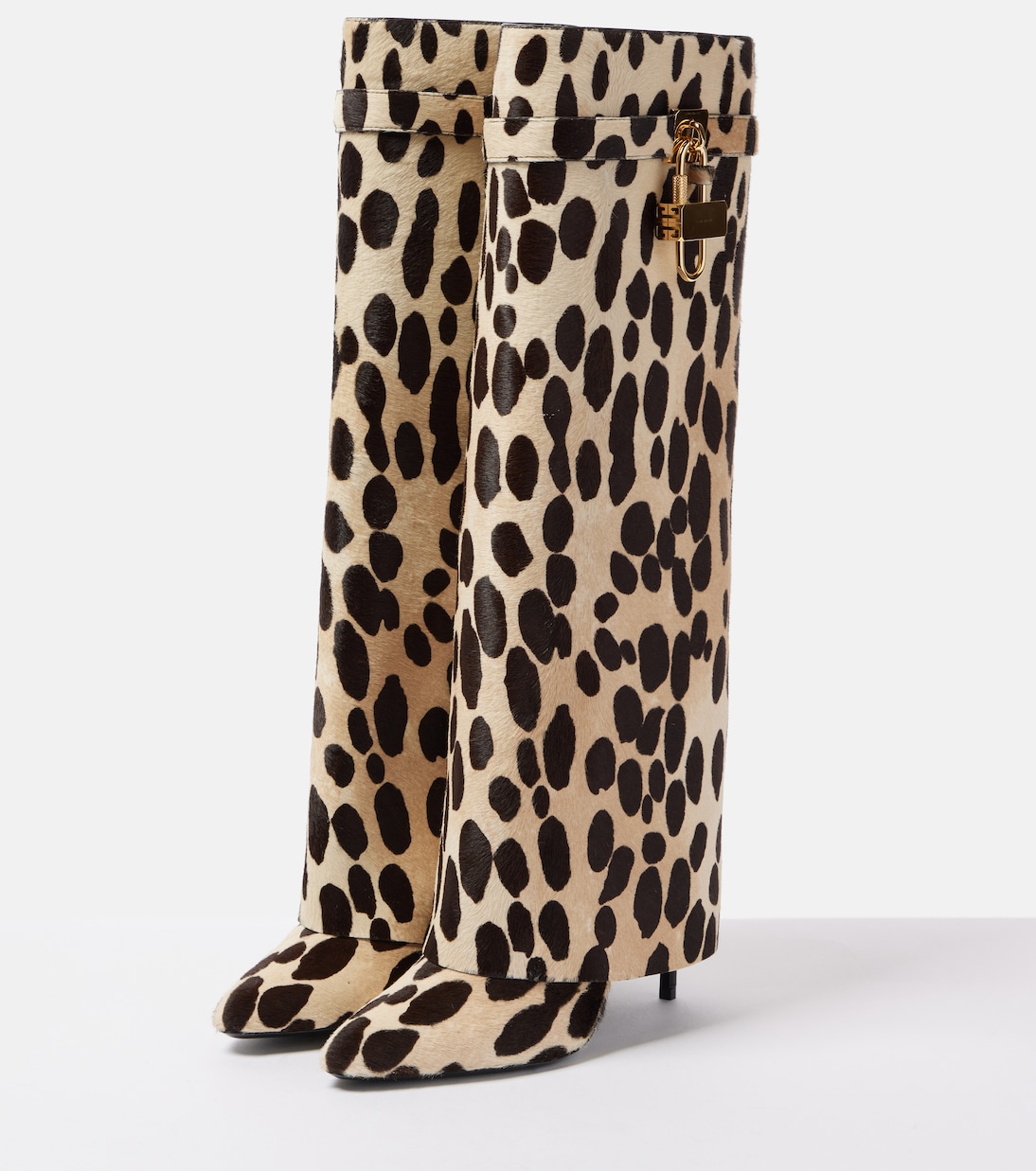 Bottes Shark Lock en cuir façon poulain | Givenchy