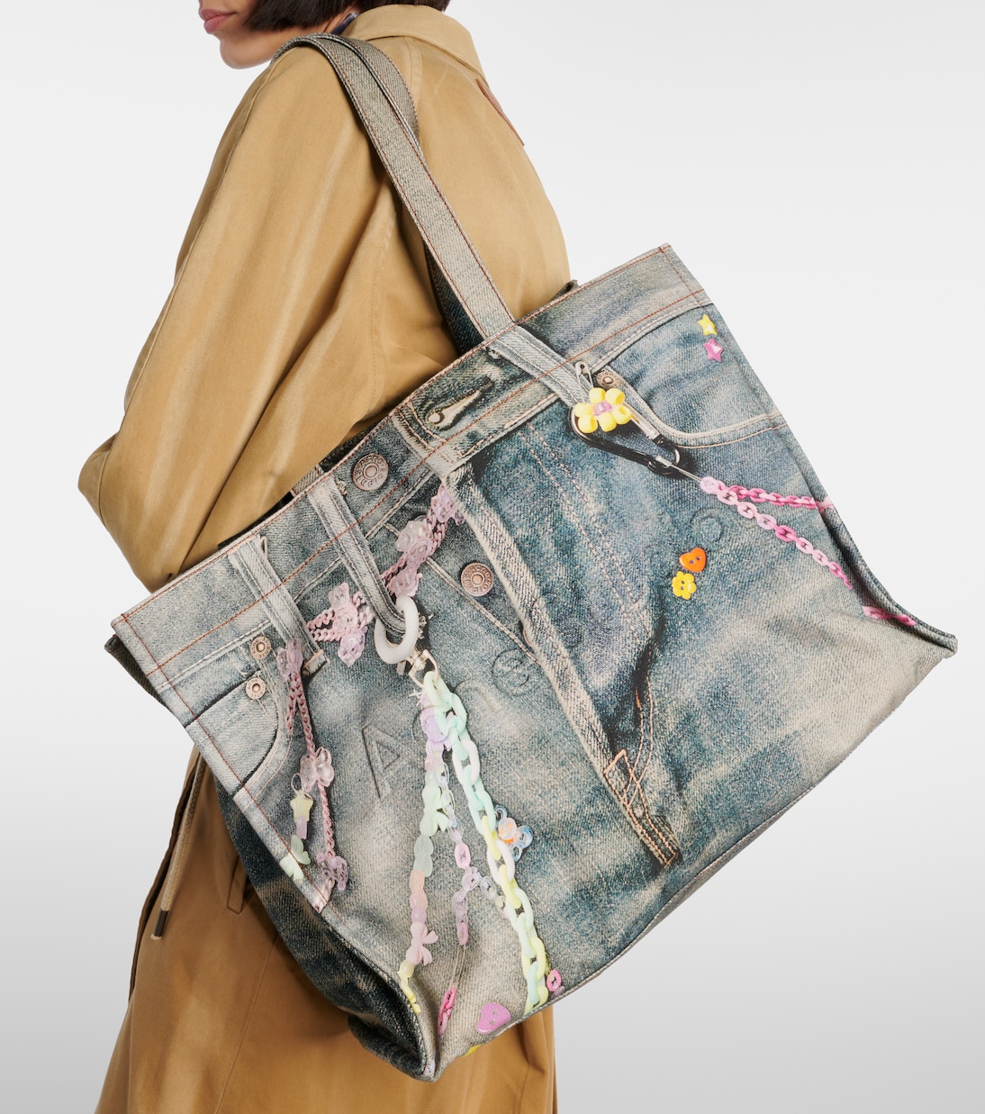 Shopper Large in canvas con stampa | Acne Studios
