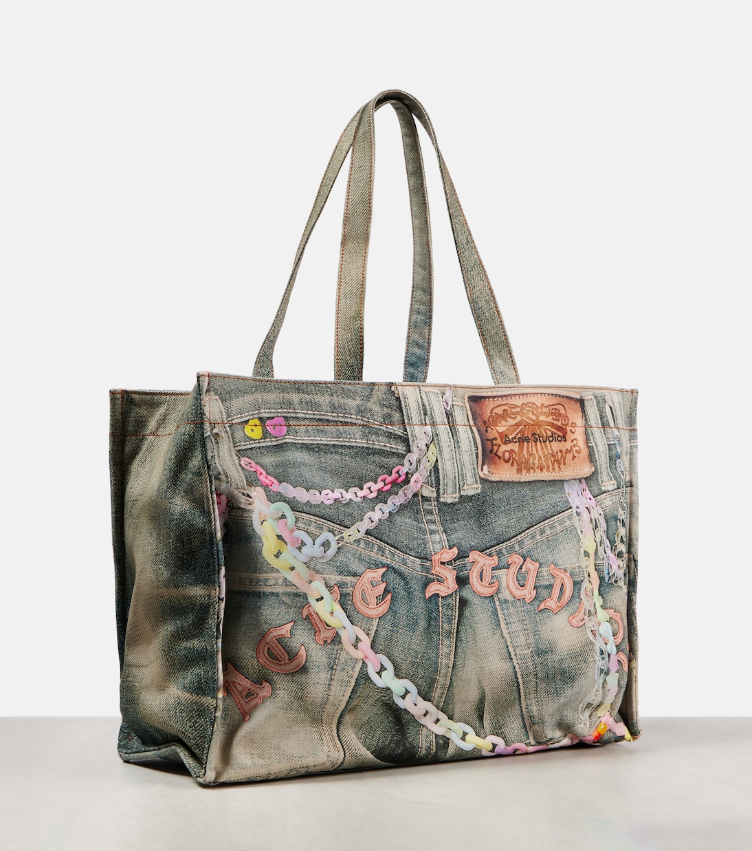 Shopper Large in canvas con stampa | Acne Studios