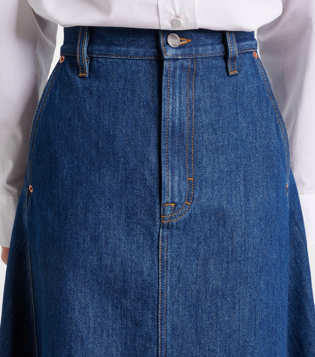 Jupe midi en jean | Gucci