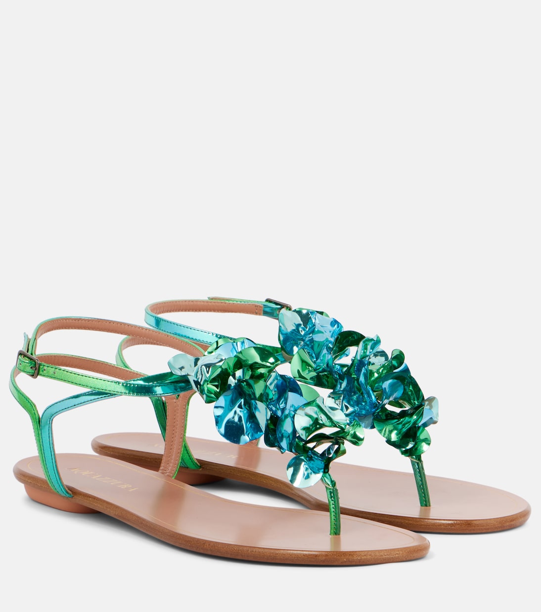 Sandales Summer Sun en cuir métallisé | Aquazzura