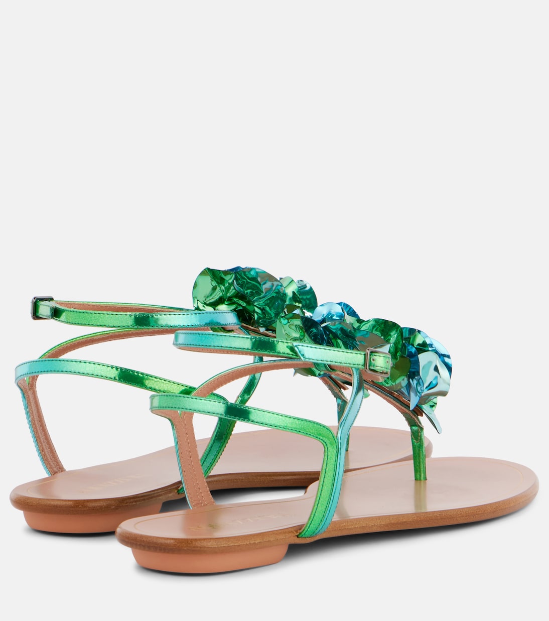 Sandales Summer Sun en cuir métallisé | Aquazzura