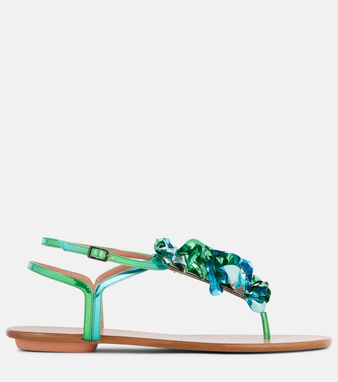 Sandales Summer Sun en cuir métallisé | Aquazzura