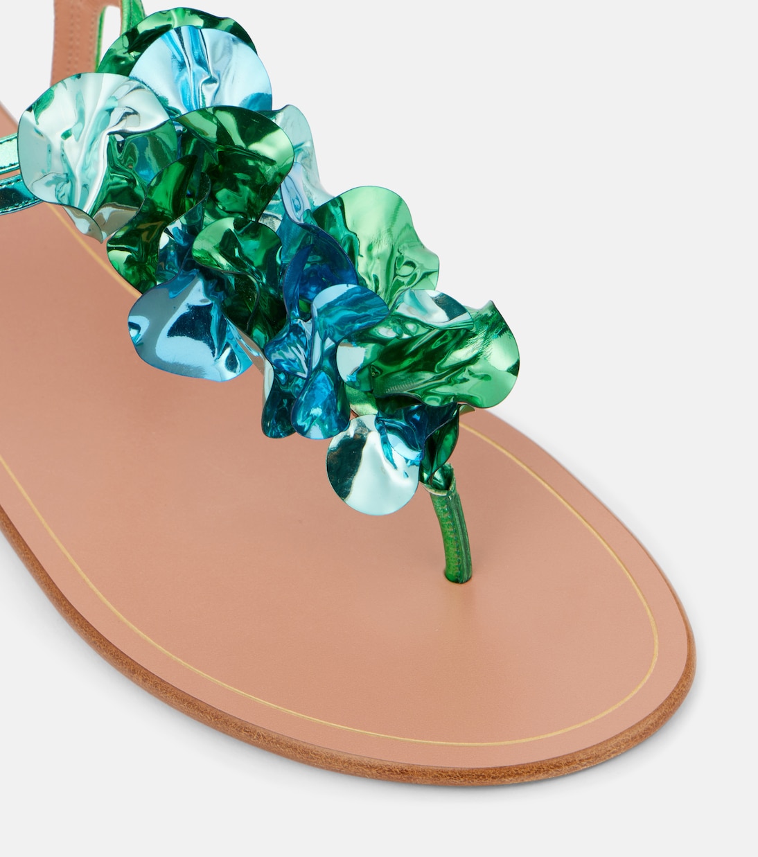 Sandales Summer Sun en cuir métallisé | Aquazzura
