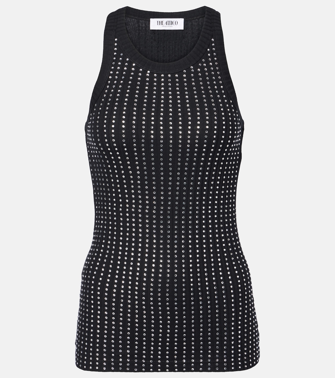 Top in maglia a coste con cristalli | The Attico