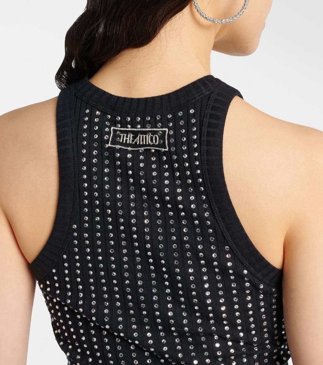 Top in maglia a coste con cristalli | The Attico