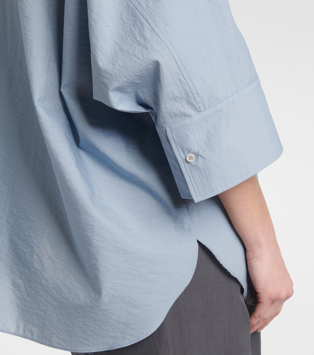 Camisa en mezcla de algodón con aplique | Brunello Cucinelli