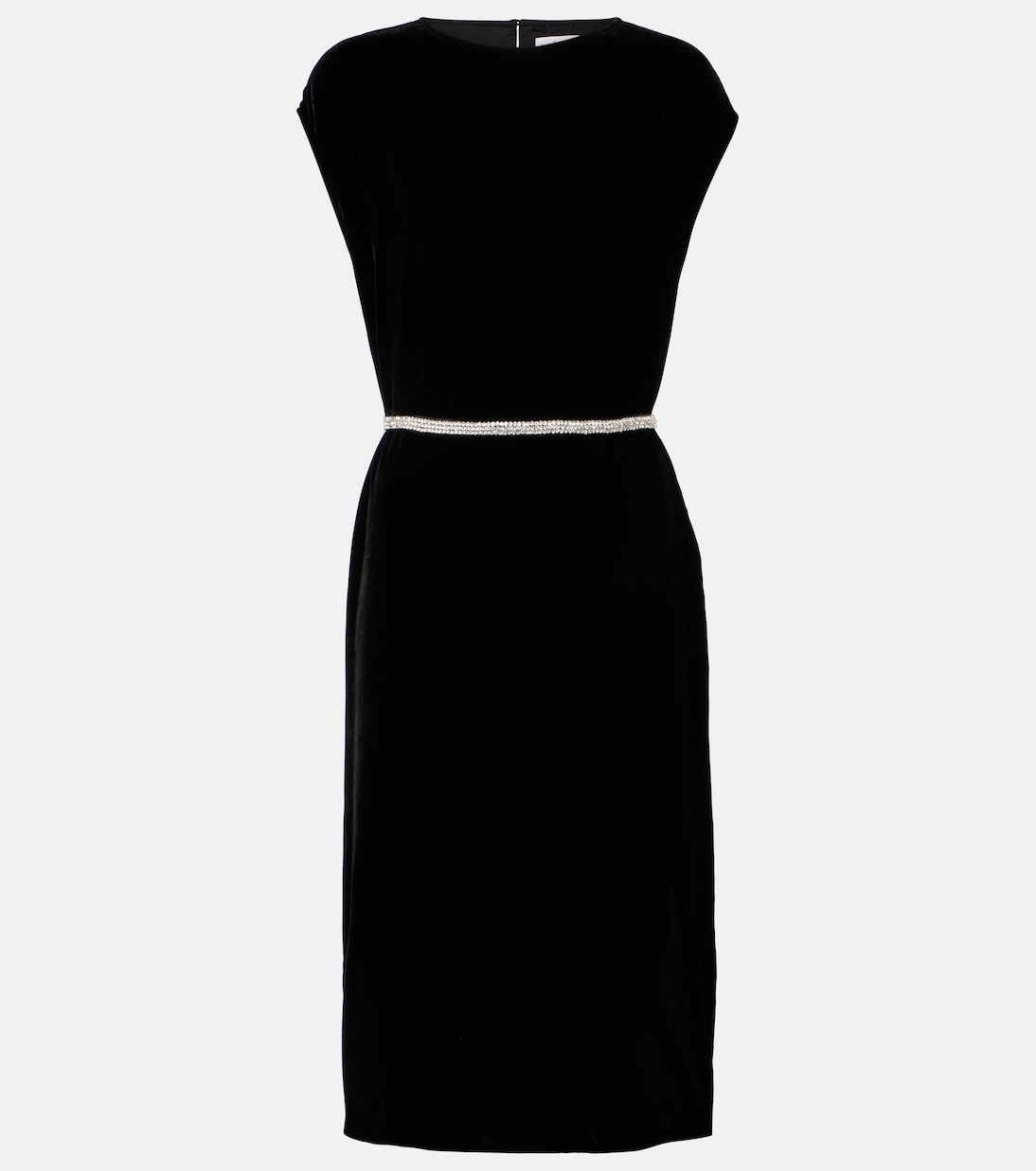 Midikleid aus Samt mit Kristallen | Velvet