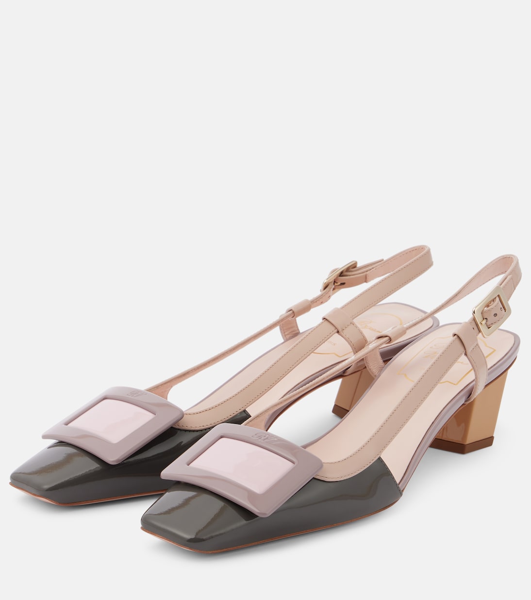 Scarpe con Tacco ROGER VIVIER Belle Vivier in Pelle Verniciata con Cinturino alla Caviglia