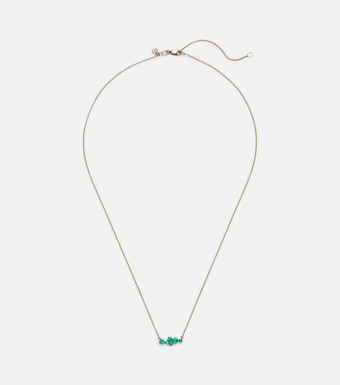 Collana in oro 14kt SYDNEY EVAN con smeraldi e diamanti, perfetta per cocktail party giovanili