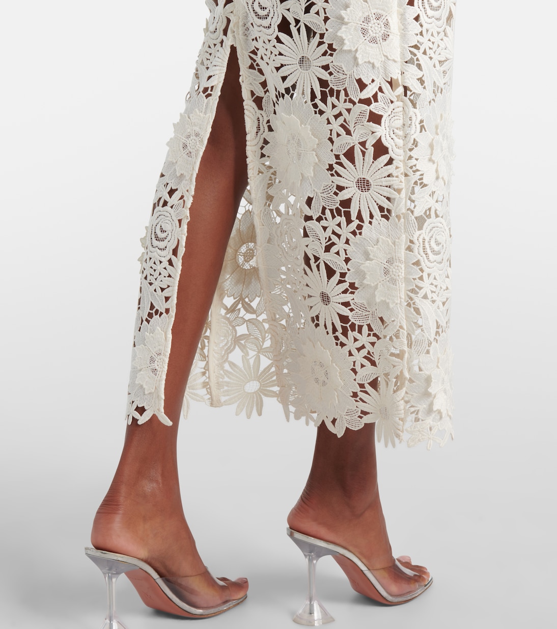Vestido midi de novia de encaje | Rotate
