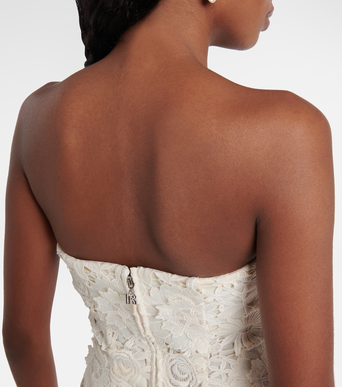 Vestido midi de novia de encaje | Rotate