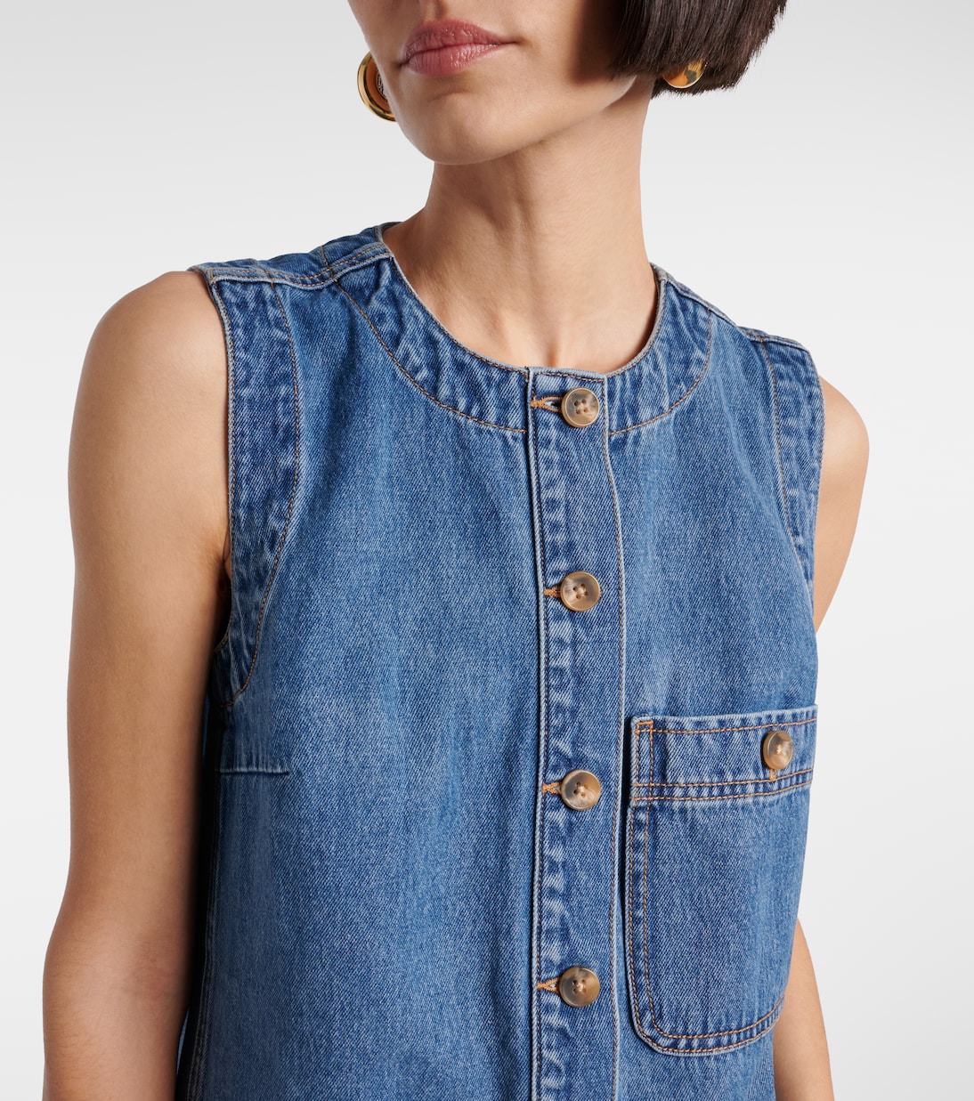 Vestido corto Oakley en denim | Veronica Beard